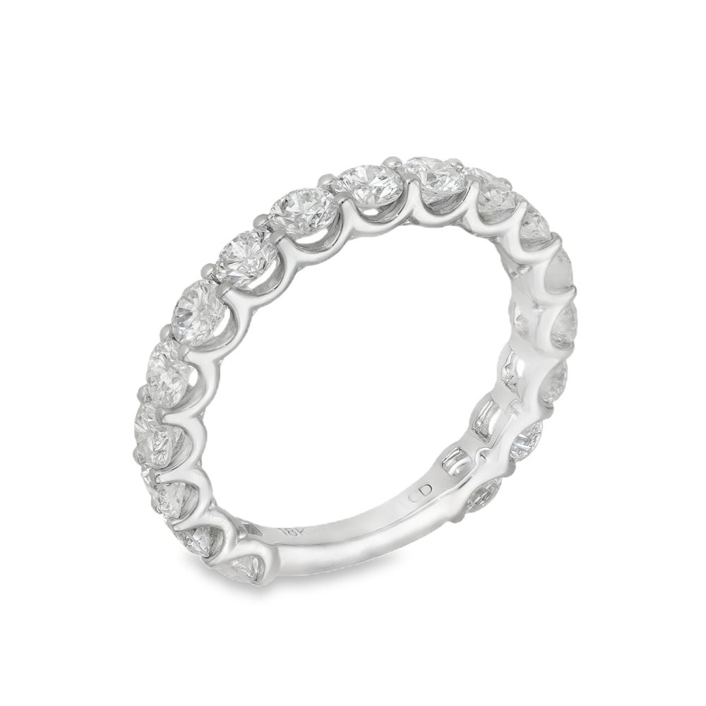 1.80ct White Gold Certified Diamond Half-Eternity Ring - F/VS2