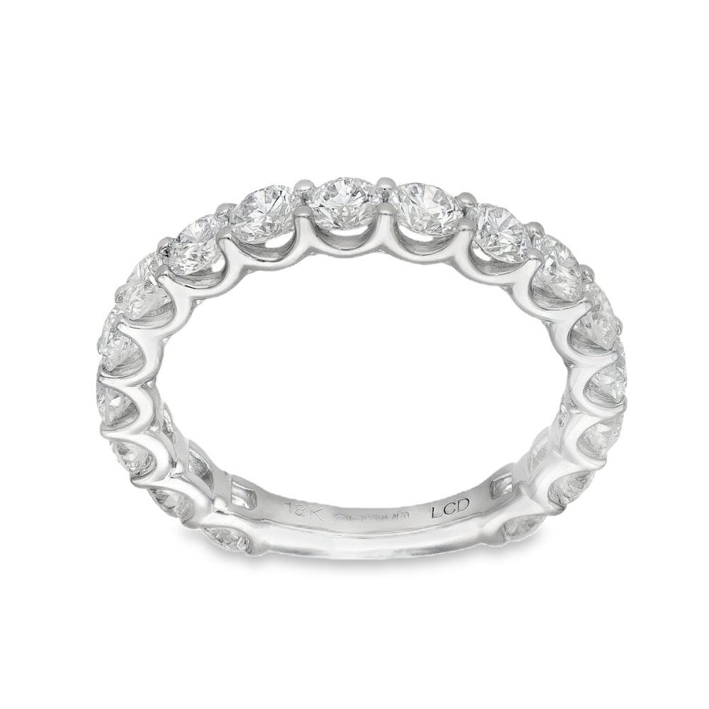 1.80ct White Gold Certified Diamond Half-Eternity Ring - F/VS2