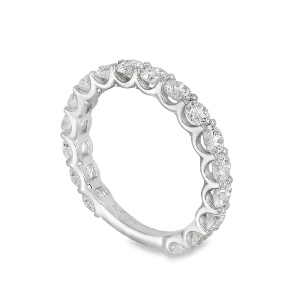 1.80ct White Gold Certified Diamond Half-Eternity Ring - F/VS2