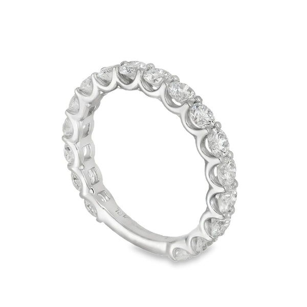 1.80ct White Gold Certified Diamond Half-Eternity Ring - F/VS2