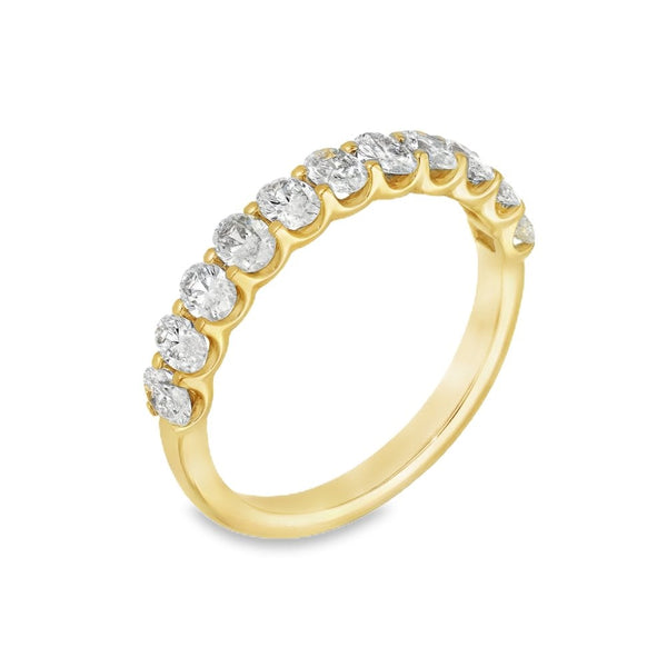 1.10ct Yellow Gold Oval Diamond Half-Eternity Ring - F/VS