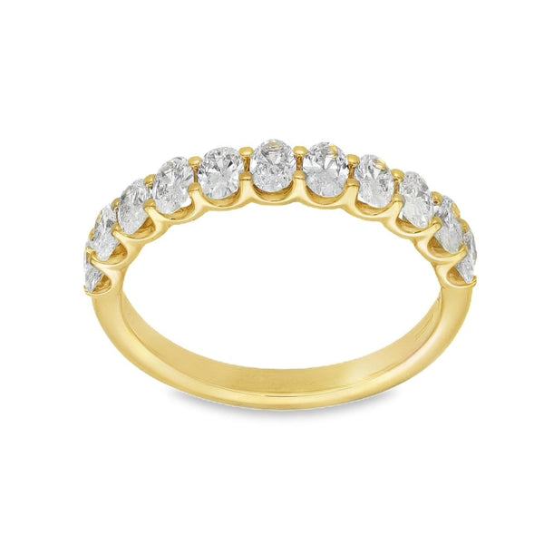 1.10ct Yellow Gold Oval Diamond Half-Eternity Ring - F/VS