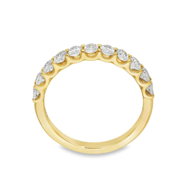 1.10ct Yellow Gold Oval Diamond Half-Eternity Ring - F/VS
