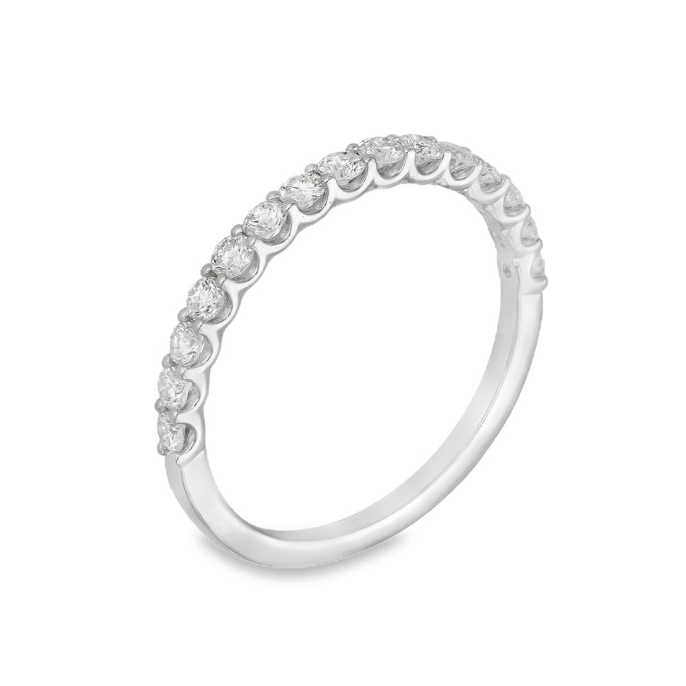 0.50ct White Gold Certified Diamond Half-Eternity Ring - F/VS2