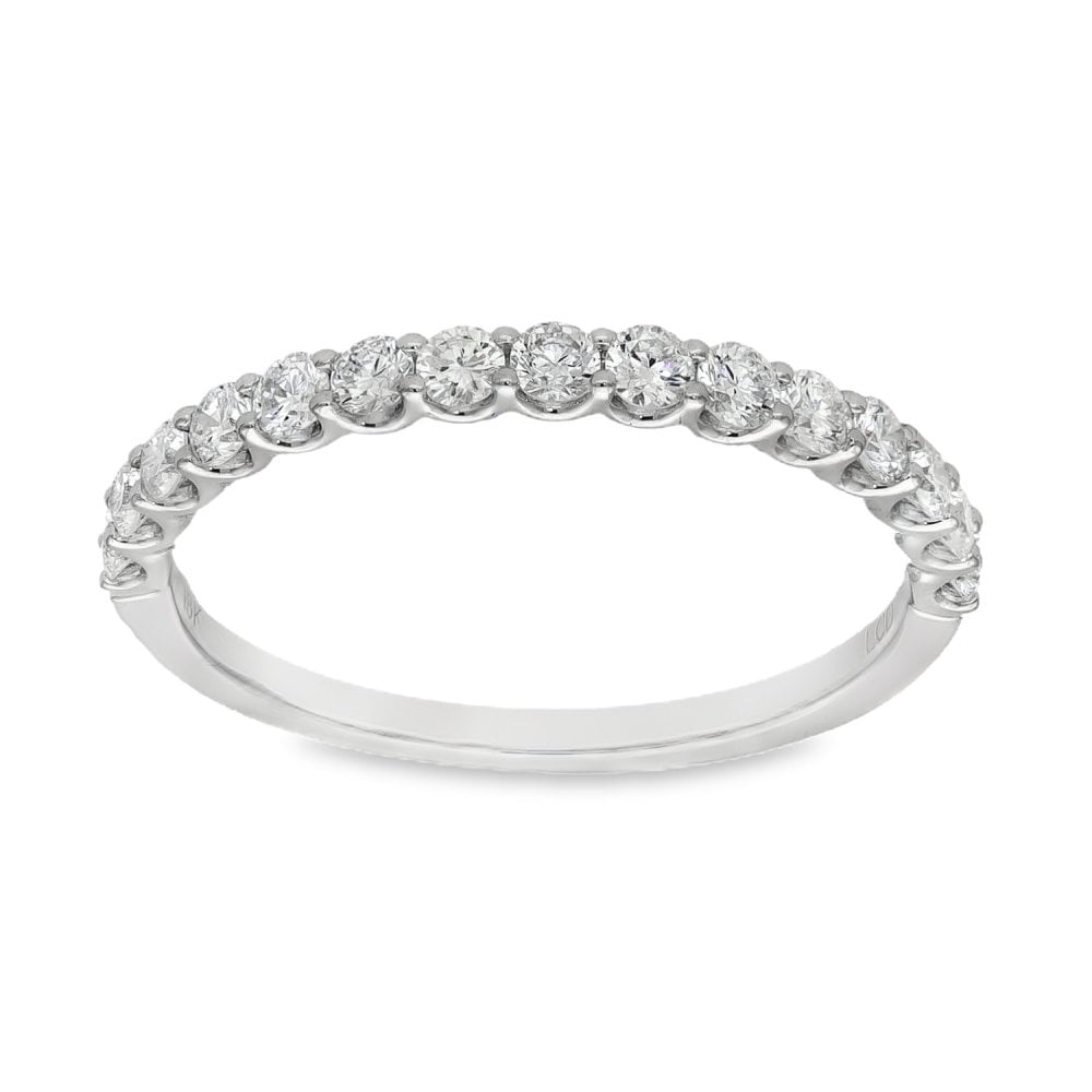 0.50ct White Gold Certified Diamond Half-Eternity Ring - F/VS2
