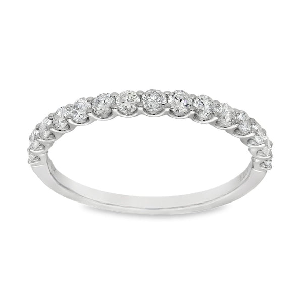 0.50ct White Gold Certified Diamond Half-Eternity Ring - F/VS2