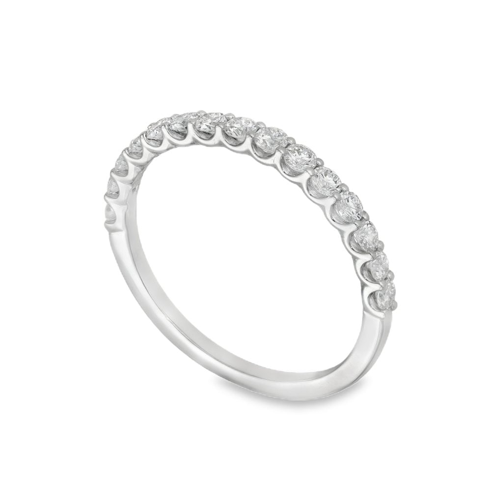 0.50ct White Gold Certified Diamond Half-Eternity Ring - F/VS2