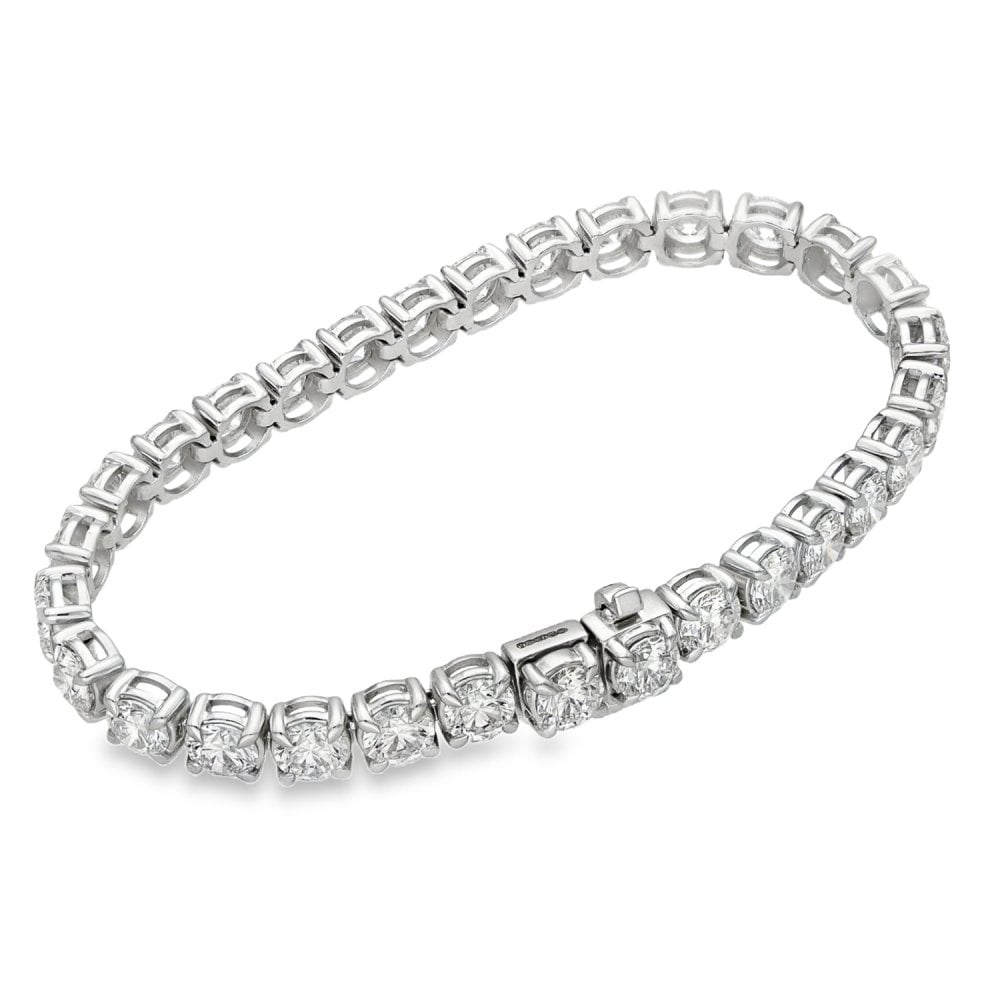 15.00ct White Gold Certified Diamond Tennis Bracelet - F/VS2