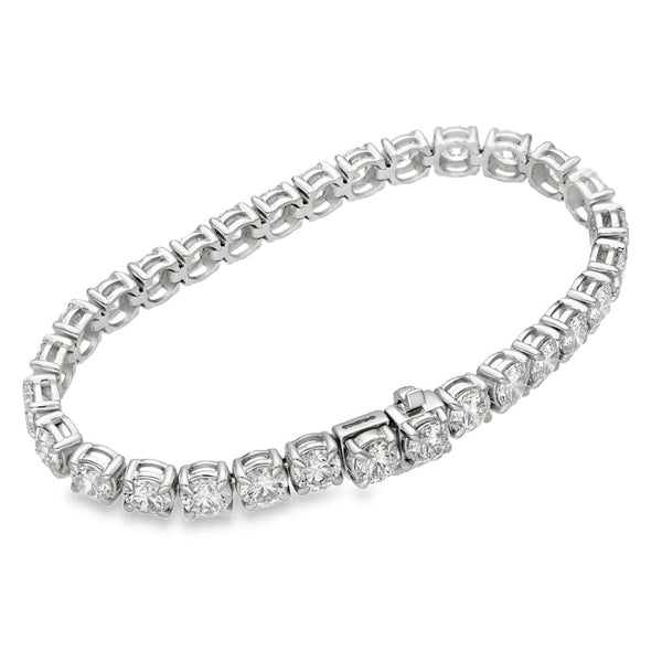 15.00ct White Gold Certified Diamond Tennis Bracelet - F/VS2