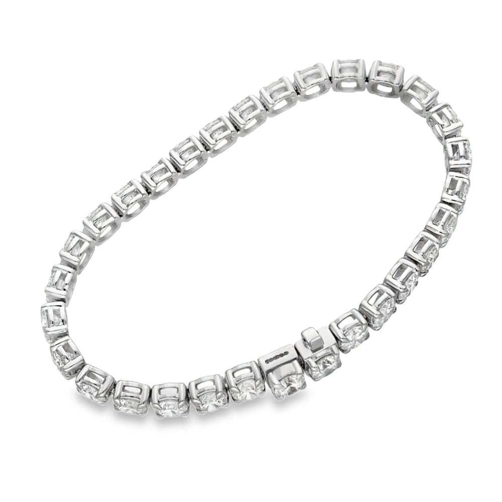 15.00ct White Gold Certified Diamond Tennis Bracelet - F/VS2