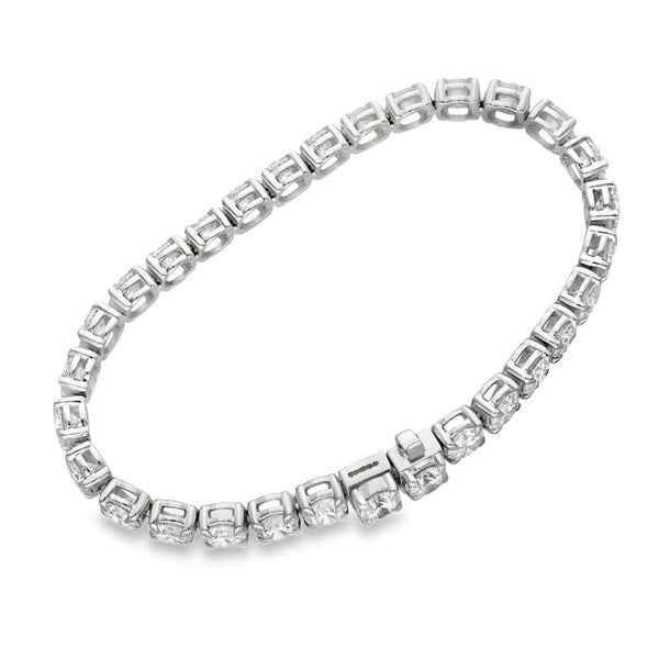 15.00ct White Gold Certified Diamond Tennis Bracelet - F/VS2