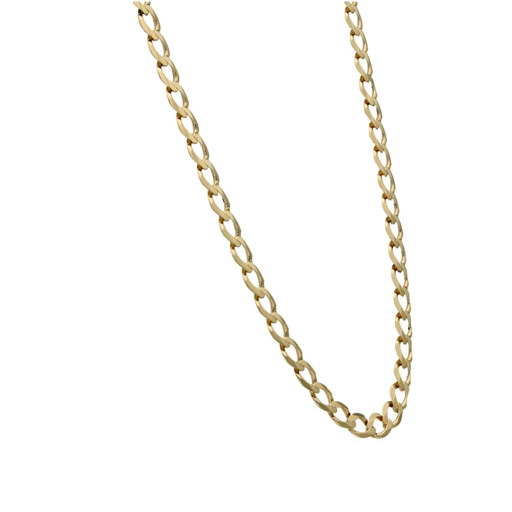 9ct Yellow Gold Open Curb Chain - 24" - 16.7g