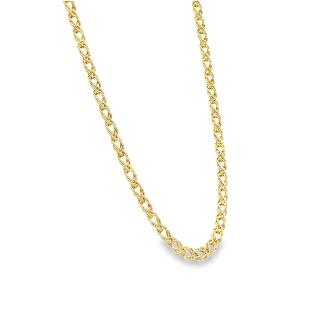 9ct Yellow Gold Hollow Double Curb Chain - 18" - 5.8g