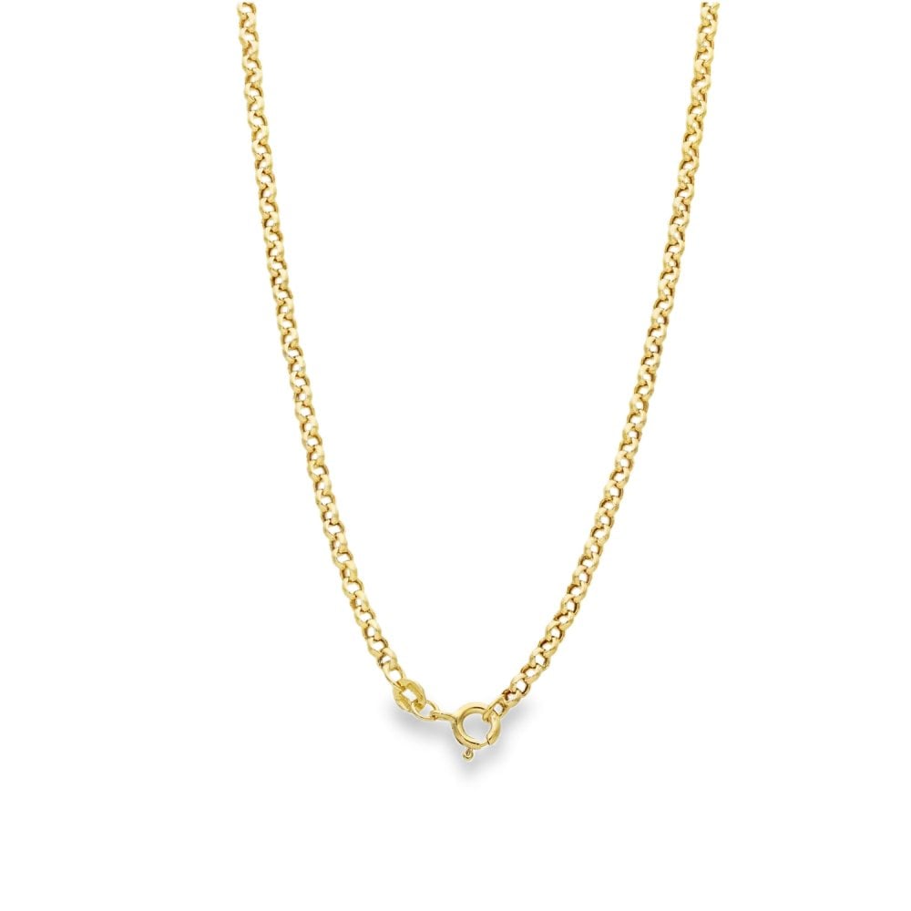 9ct Yellow Gold Hollow Round Belcher Chain - 18" - 5.4g