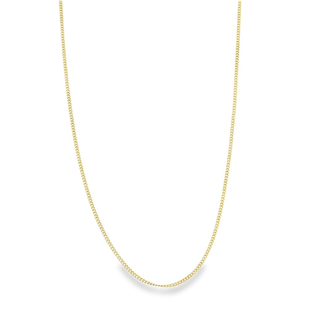 9ct Yellow Gold Curb Chain - 18" - 2.6g
