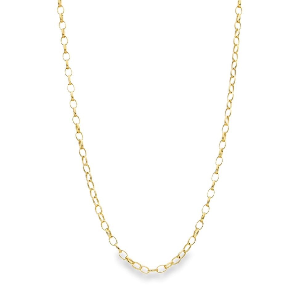 9ct Yellow Gold Oval Belcher Chain - 18" - 4.5g
