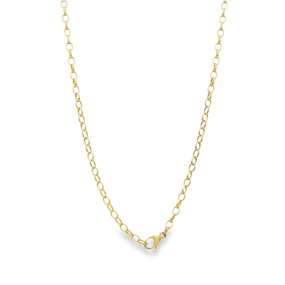 9ct Yellow Gold Oval Belcher Chain - 18" - 4.5g