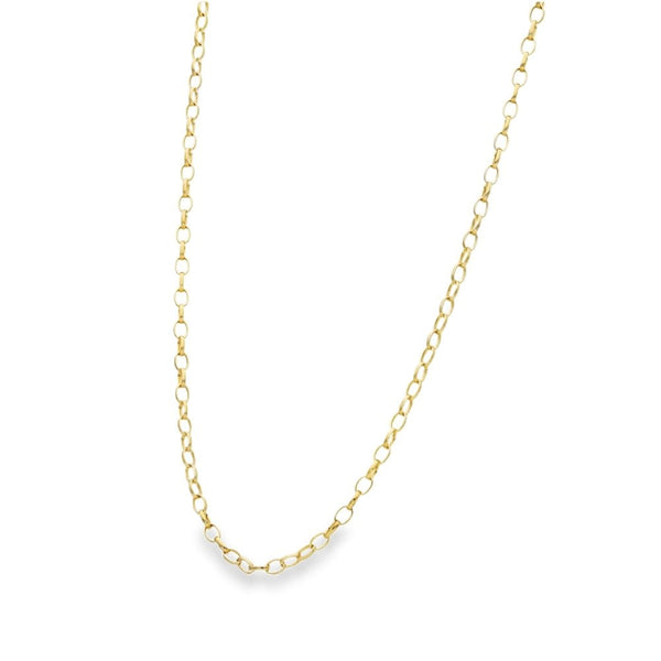 9ct Yellow Gold Oval Belcher Chain - 18" - 4.5g