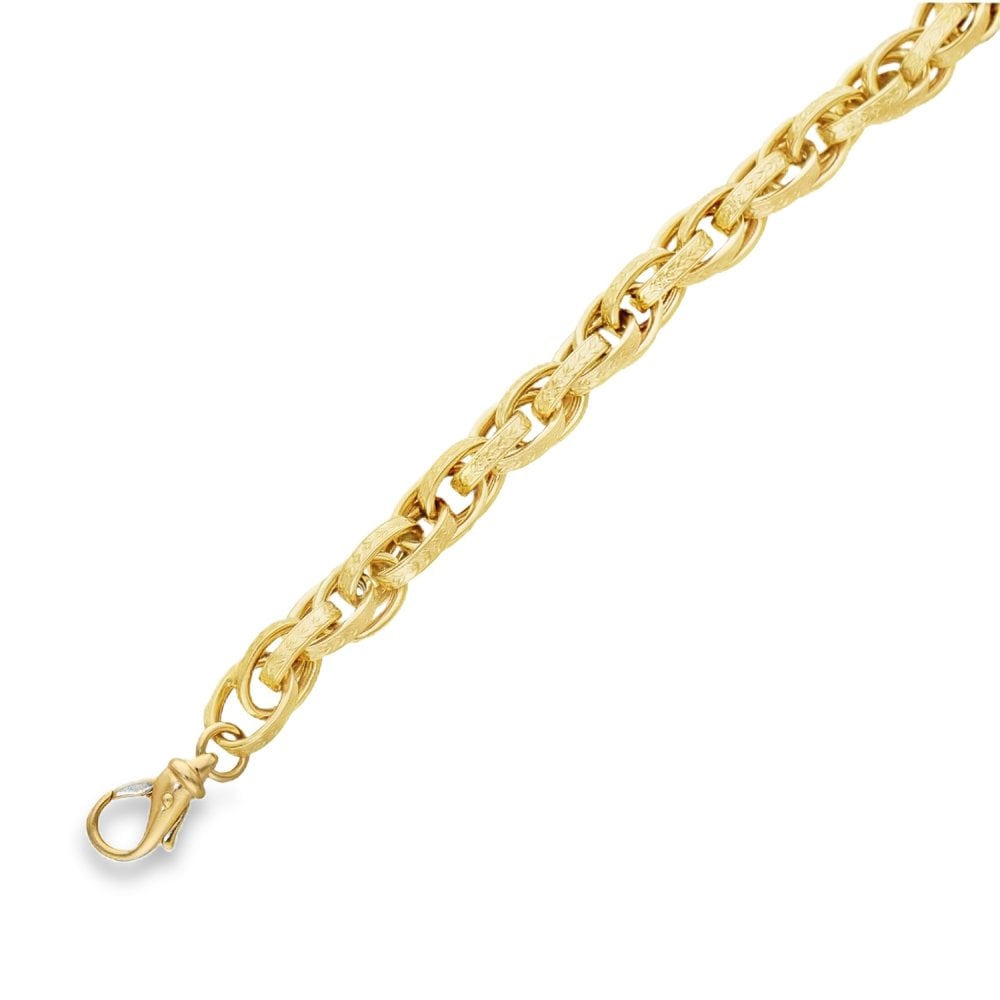 9ct Yellow Gold Fancy Link Bracelet - 7.5" - 16.6g