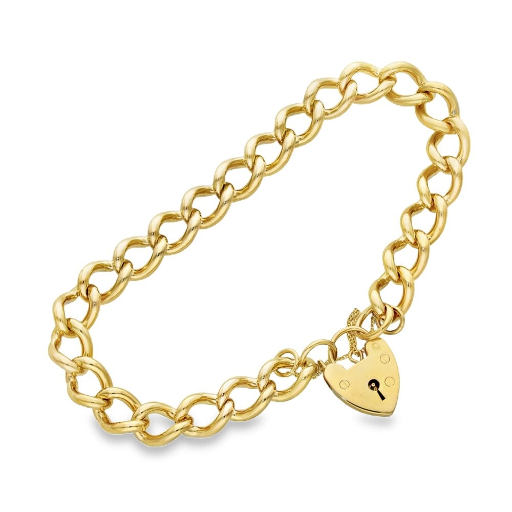 9ct Yellow Gold Curb Bracelet - 8.5" - 37.5g