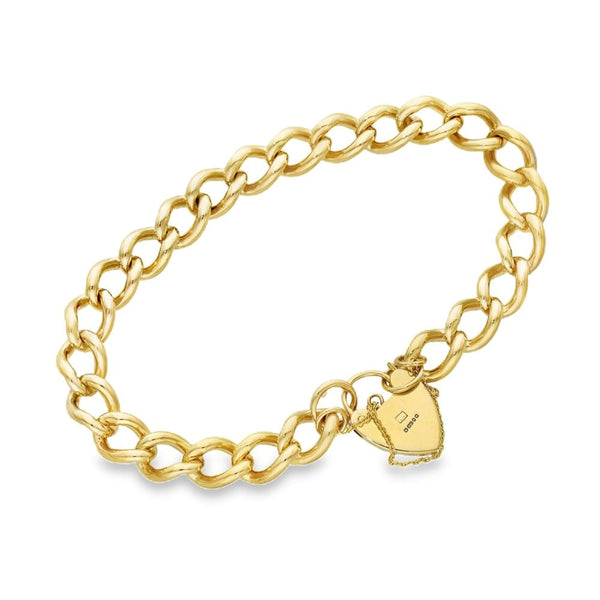 9ct Yellow Gold Curb Bracelet - 8.5" - 37.5g