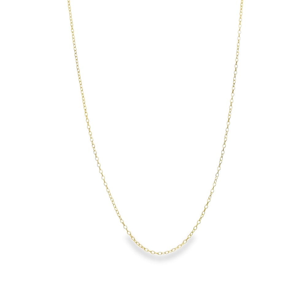 9ct Yellow Gold Fine Trace Chain - 18" - 0.80g