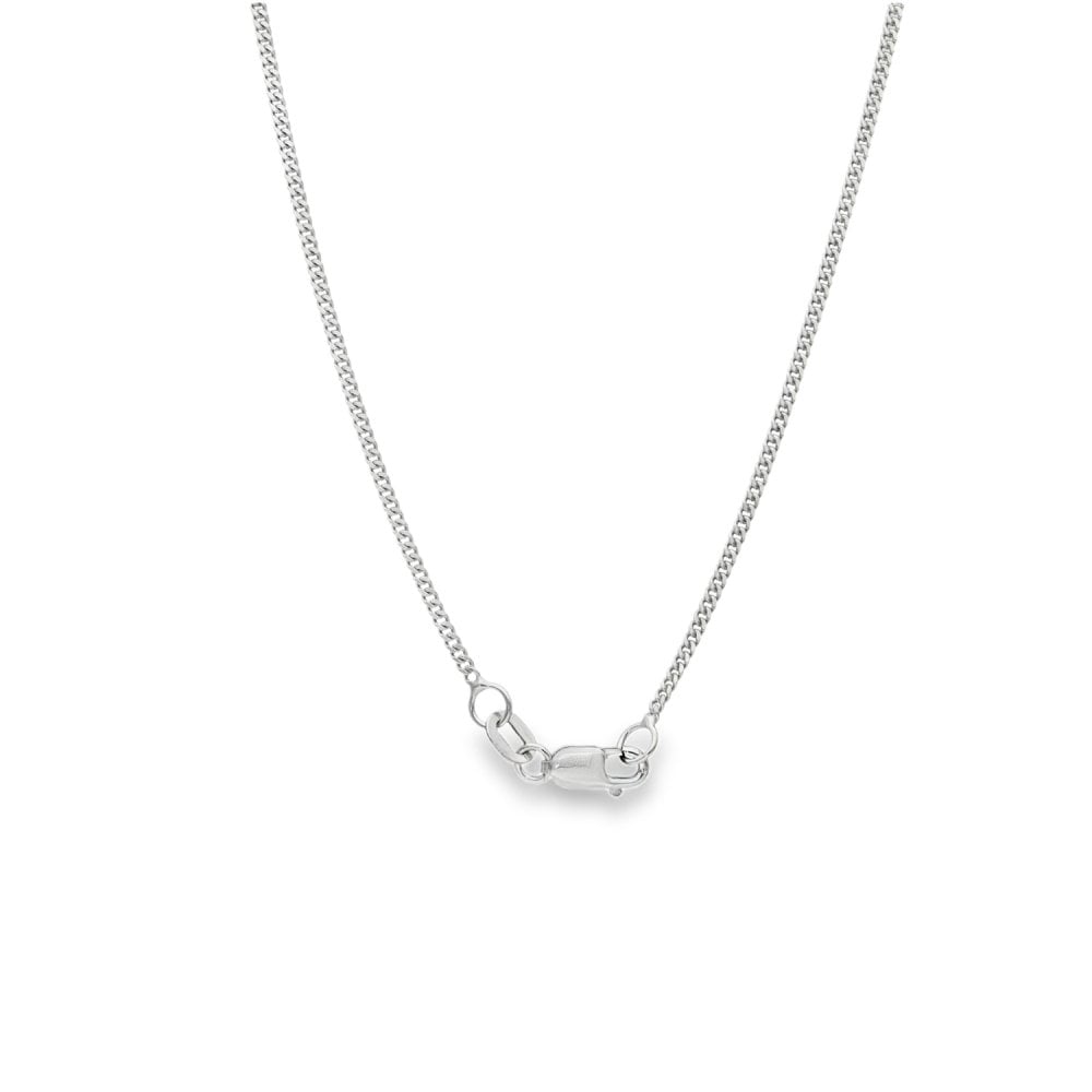 9ct White Gold Fine Curb Chain - 20" - 3.3g