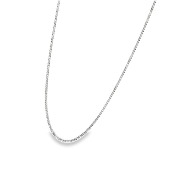 9ct White Gold Fine Curb Chain - 18" - 2.7g