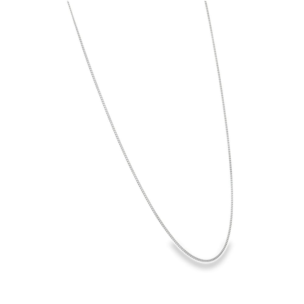 9ct White Gold Curb Chain - 18" - 1.5g