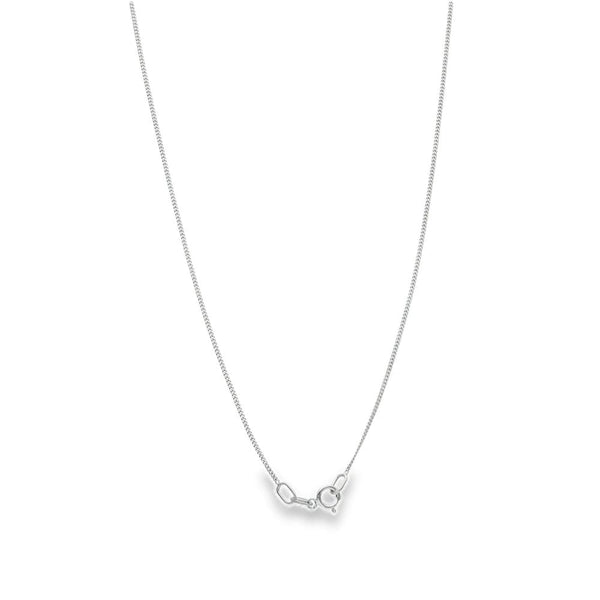 9ct White Gold Curb Chain - 18" - 1.5g