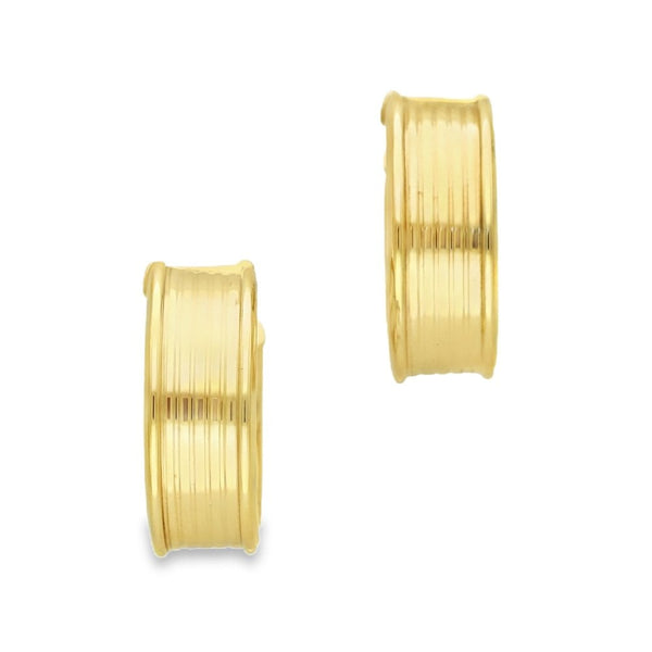 9ct Yellow Gold Wide Hoop Earrings - 20x20x8mm - 3.0g
