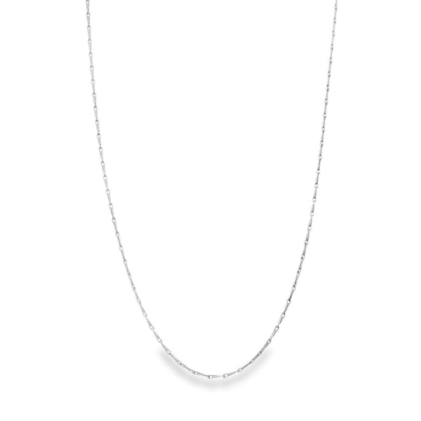 9ct White Gold Barleycorn Chain - 18" - 2.2g