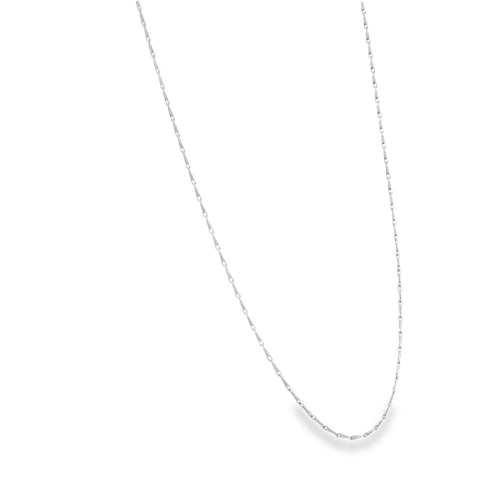 9ct White Gold Barleycorn Chain - 18" - 2.2g