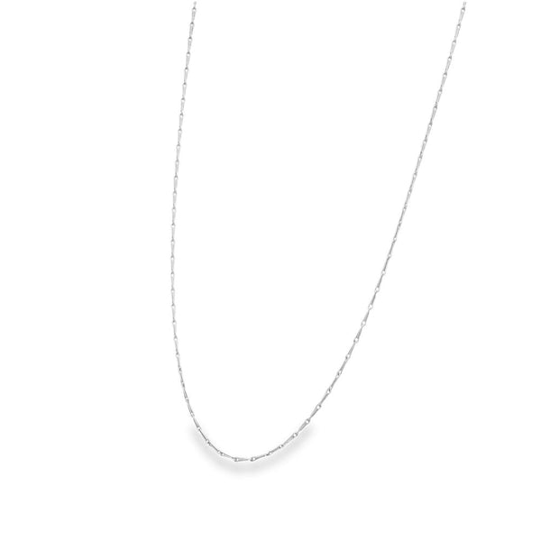 9ct White Gold Barleycorn Chain - 18" - 2.2g