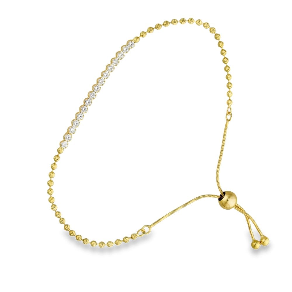 925 Yellow Silver Cubic Zirconia Tennis Bracelet - 14cm-22cm