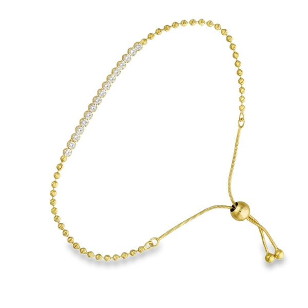 925 Yellow Silver Cubic Zirconia Tennis Bracelet - 14cm-22cm
