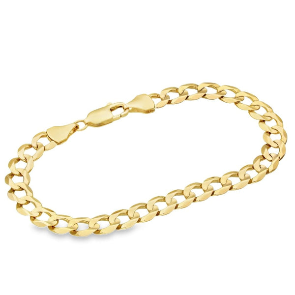 9ct Yellow Gold Curb Bracelet - 8.5" - 13.0g