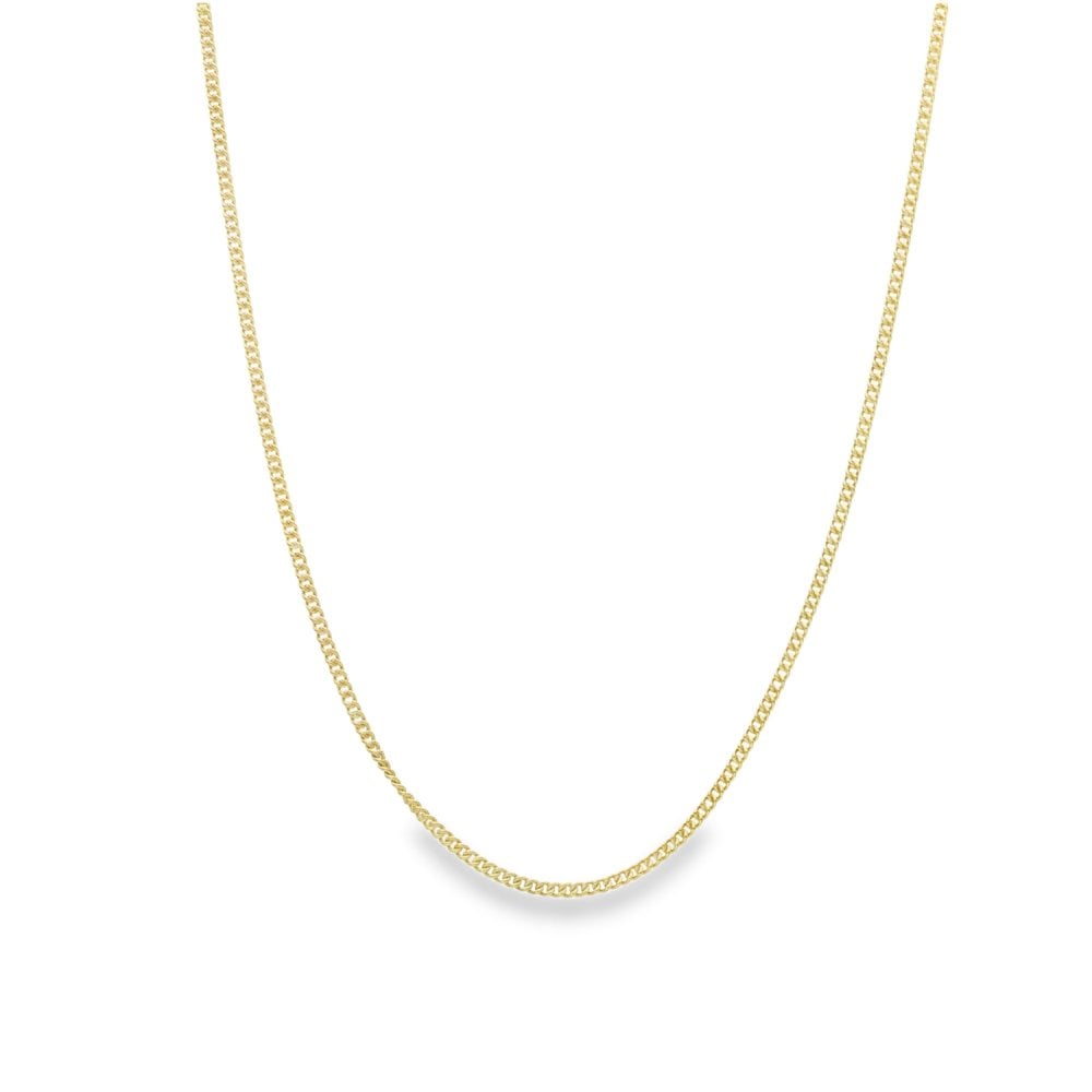 9ct Yellow Gold Fine Curb Chain - 18" - 2.1g