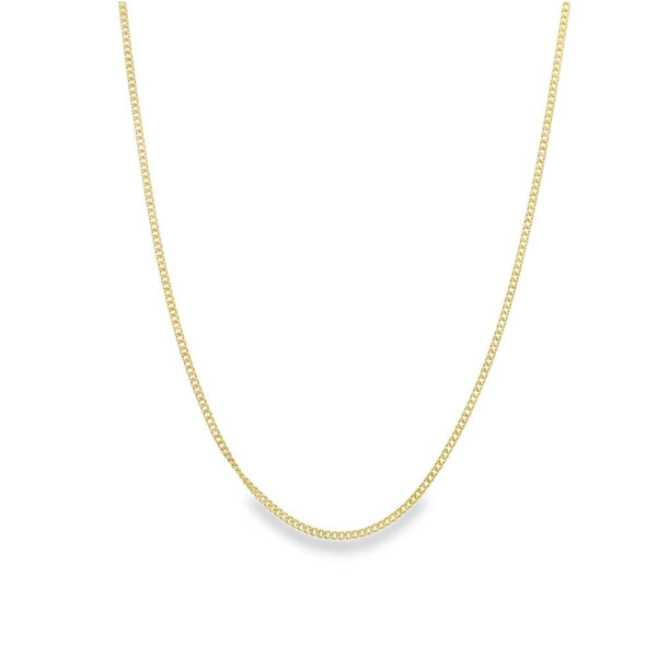 9ct Yellow Gold Fine Curb Chain - 18" - 2.1g