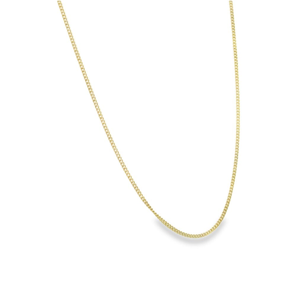 9ct Yellow Gold Fine Curb Chain - 18" - 2.1g