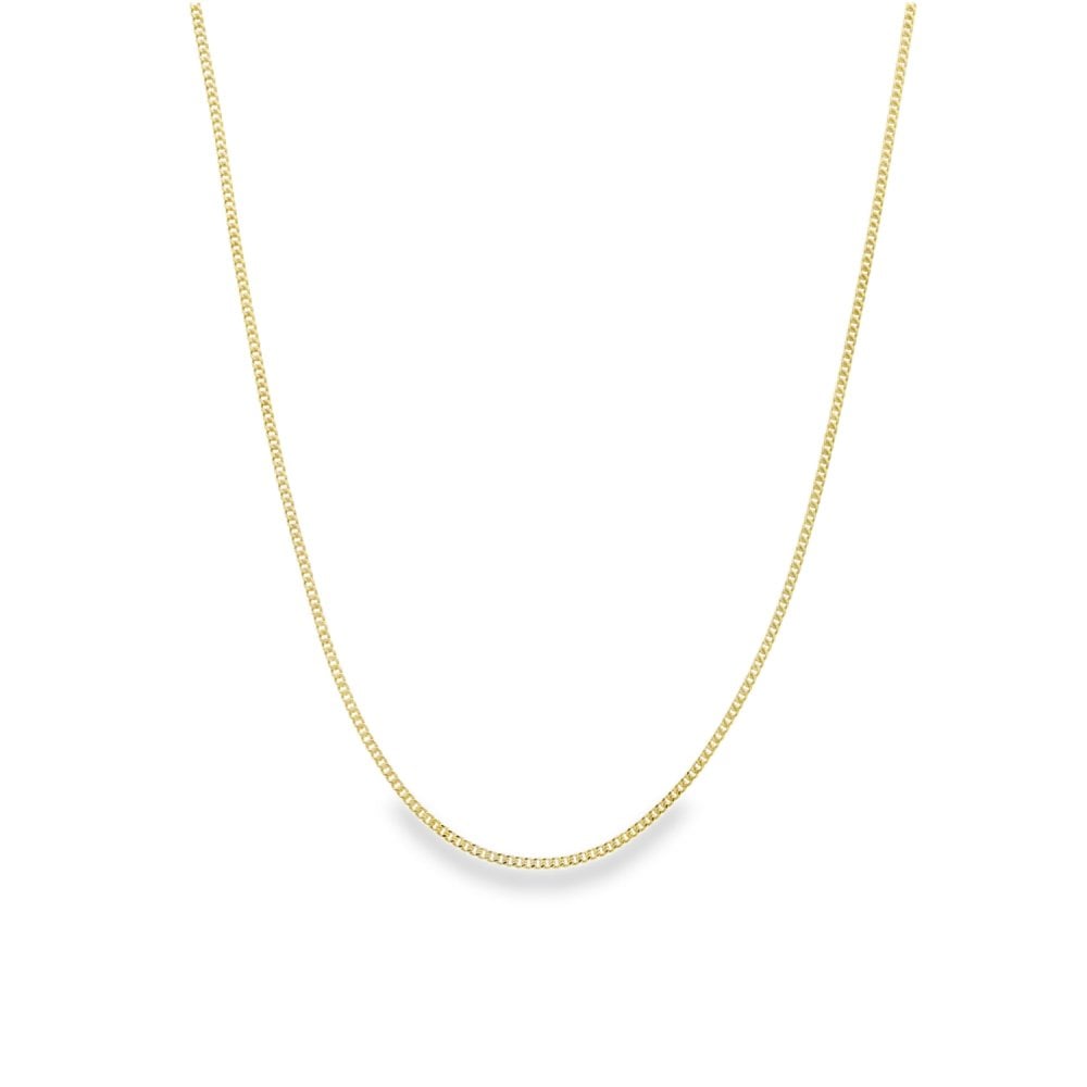 9ct Yellow Gold Fine Curb Chain - 16" - 1.5g