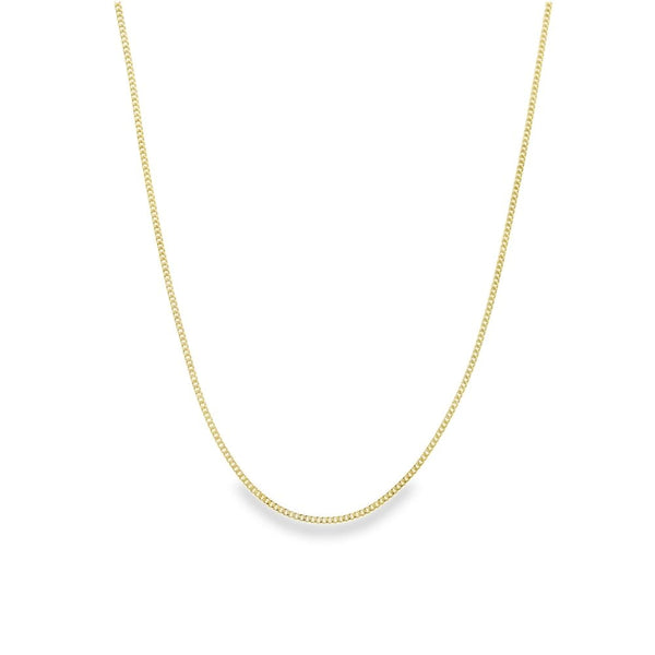 9ct Yellow Gold Fine Curb Chain - 16" - 1.5g
