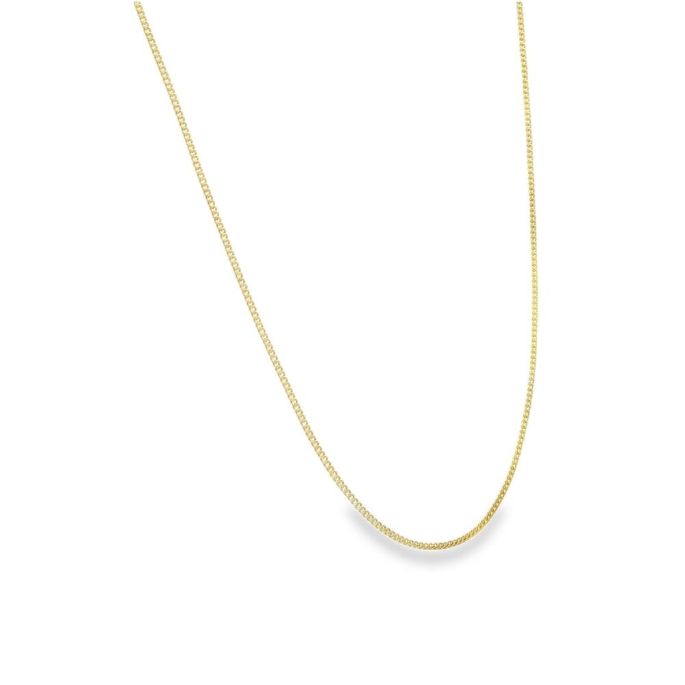 9ct Yellow Gold Fine Curb Chain - 16" - 1.5g