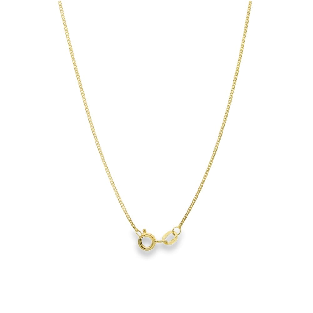 9ct Yellow Gold Fine Curb Chain - 16" - 1.5g