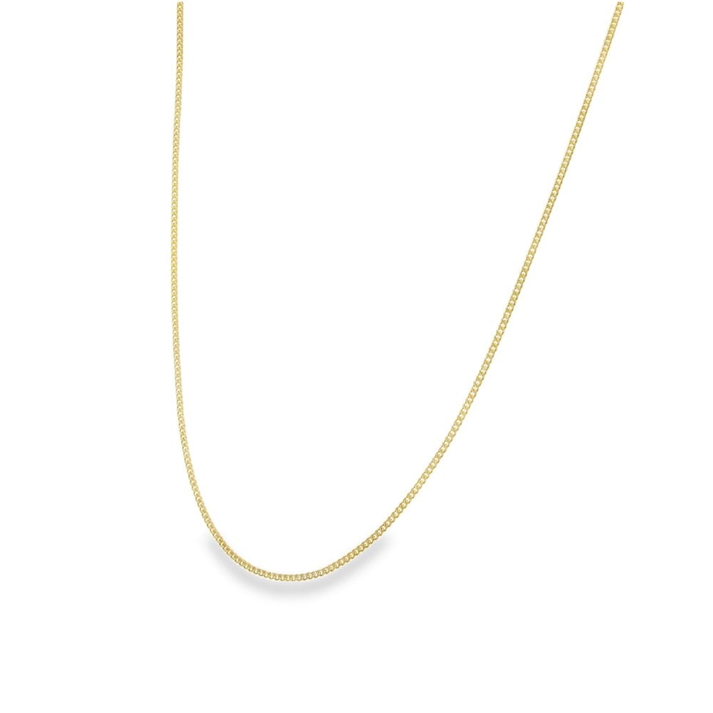 9ct Yellow Gold Fine Curb Chain - 16" - 1.5g