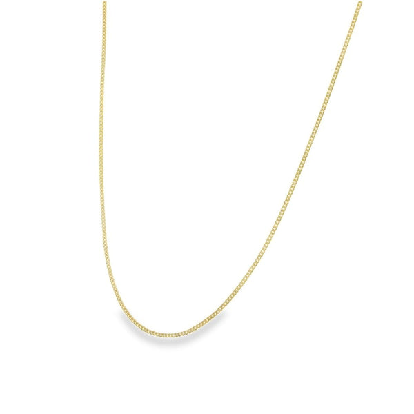 9ct Yellow Gold Fine Curb Chain - 16" - 1.5g