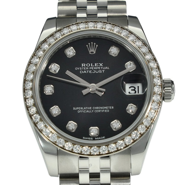 Datejust 178384 - Black Diamond Dial - Diamond Bezel - 2018