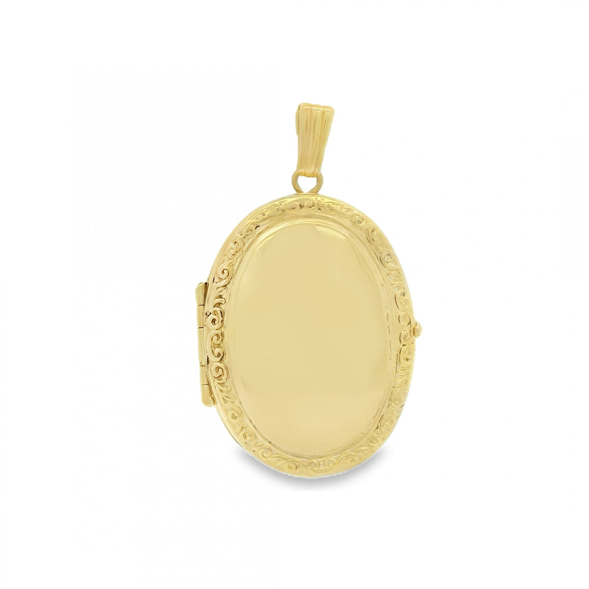 9ct Yellow Gold Patterned-Edge Locket - 19x25x7mm - 3.5g