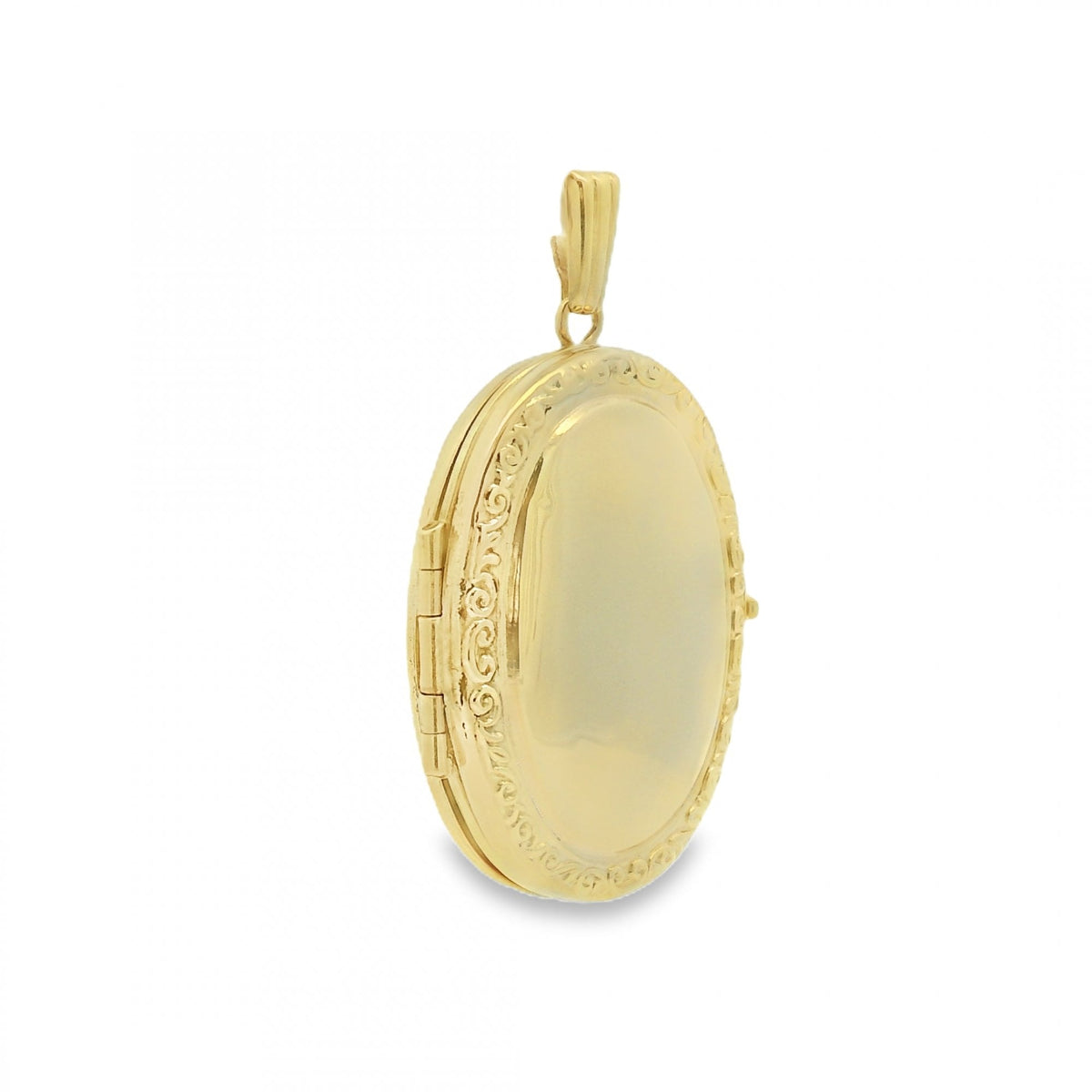 9ct Yellow Gold Patterned-Edge Locket - 19x25x7mm - 3.5g