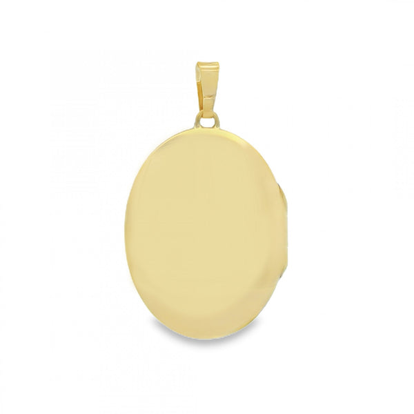 9ct Yellow Gold Oval Engraved Locket - 22x29x7mm - 3.9g